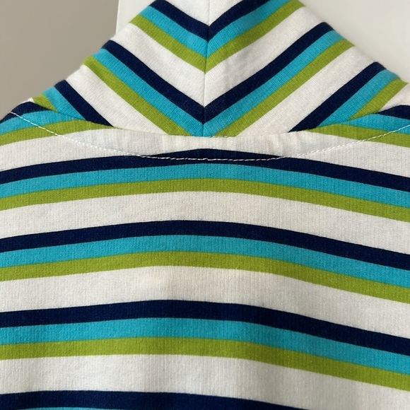 Tommy Bahama Striped Aruba Full-Zip Sweatshirt /Jacket w Pockets Green Aqua Navy - Picture 10 of 10